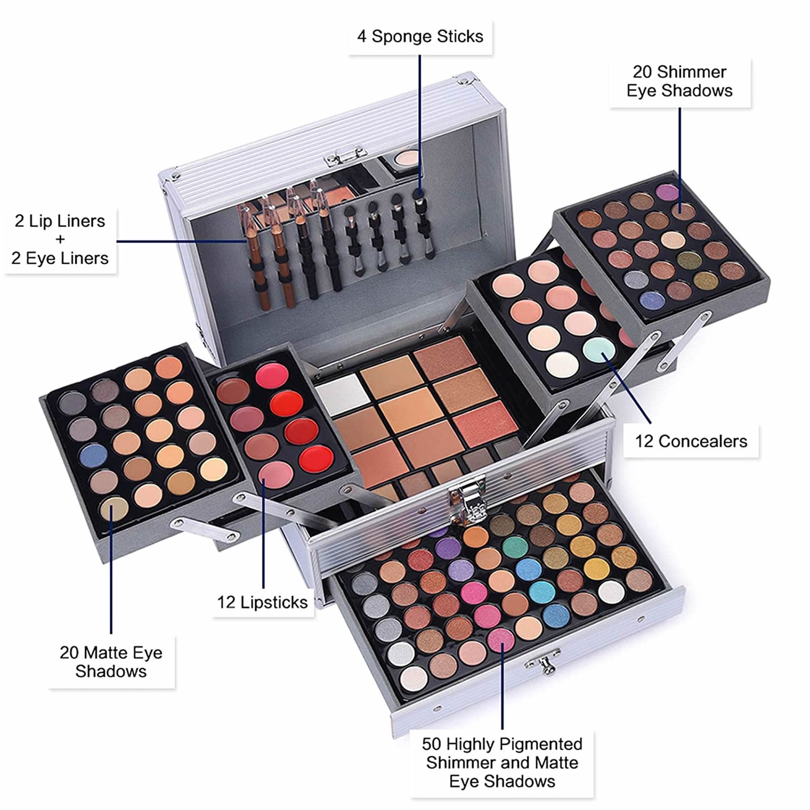 Miss Rose eyeshadow palette swatches showcase matte and pearlescent finishes for versatile looks.