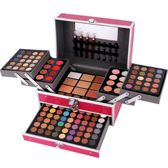 Miss Rose All In One 132-Color Makeup Kit lipsticks row demonstrates long-lasting color options.