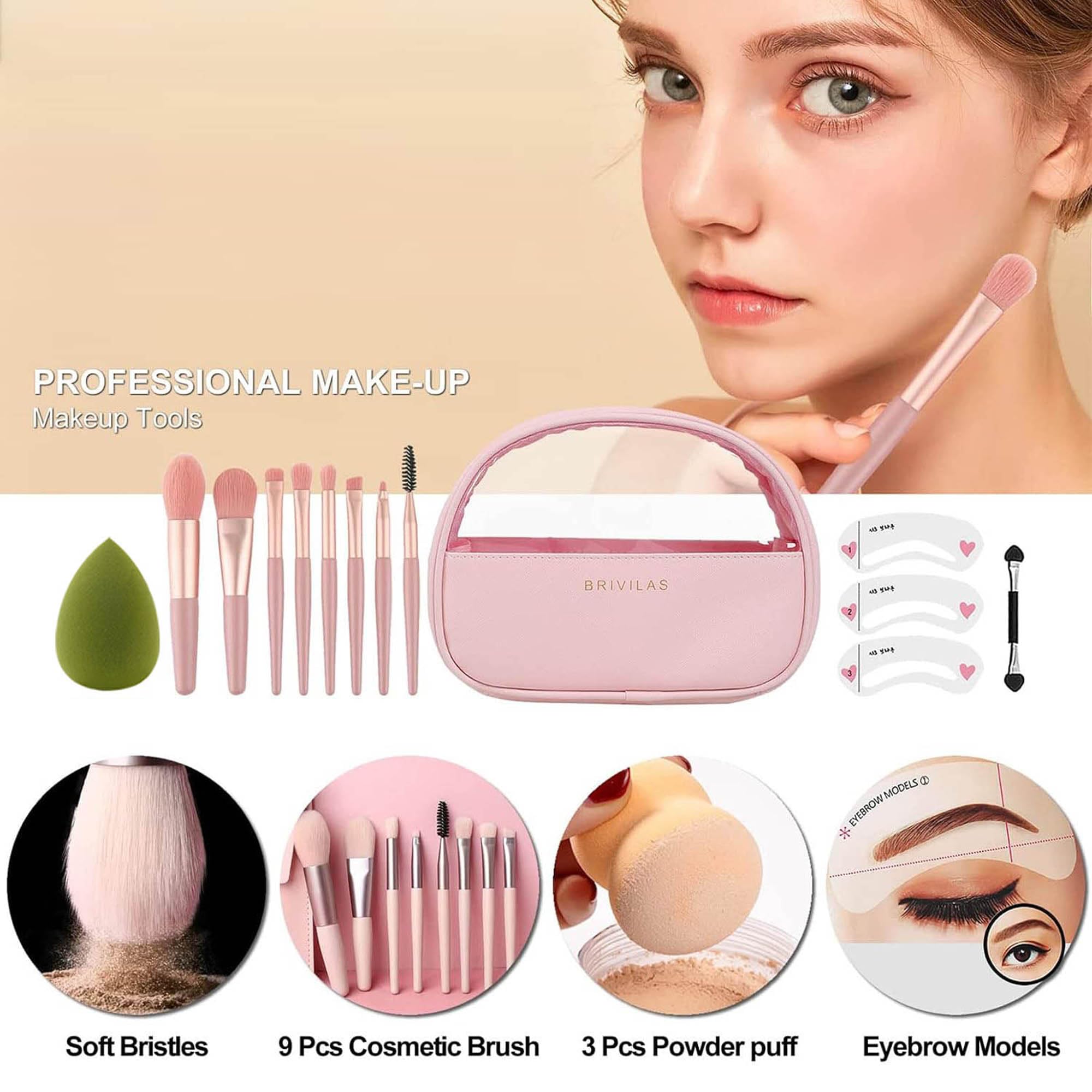 Miss Rose M All In One makeup kit eyeshadow-mascara enables expressive looks from natural to dramatic.
