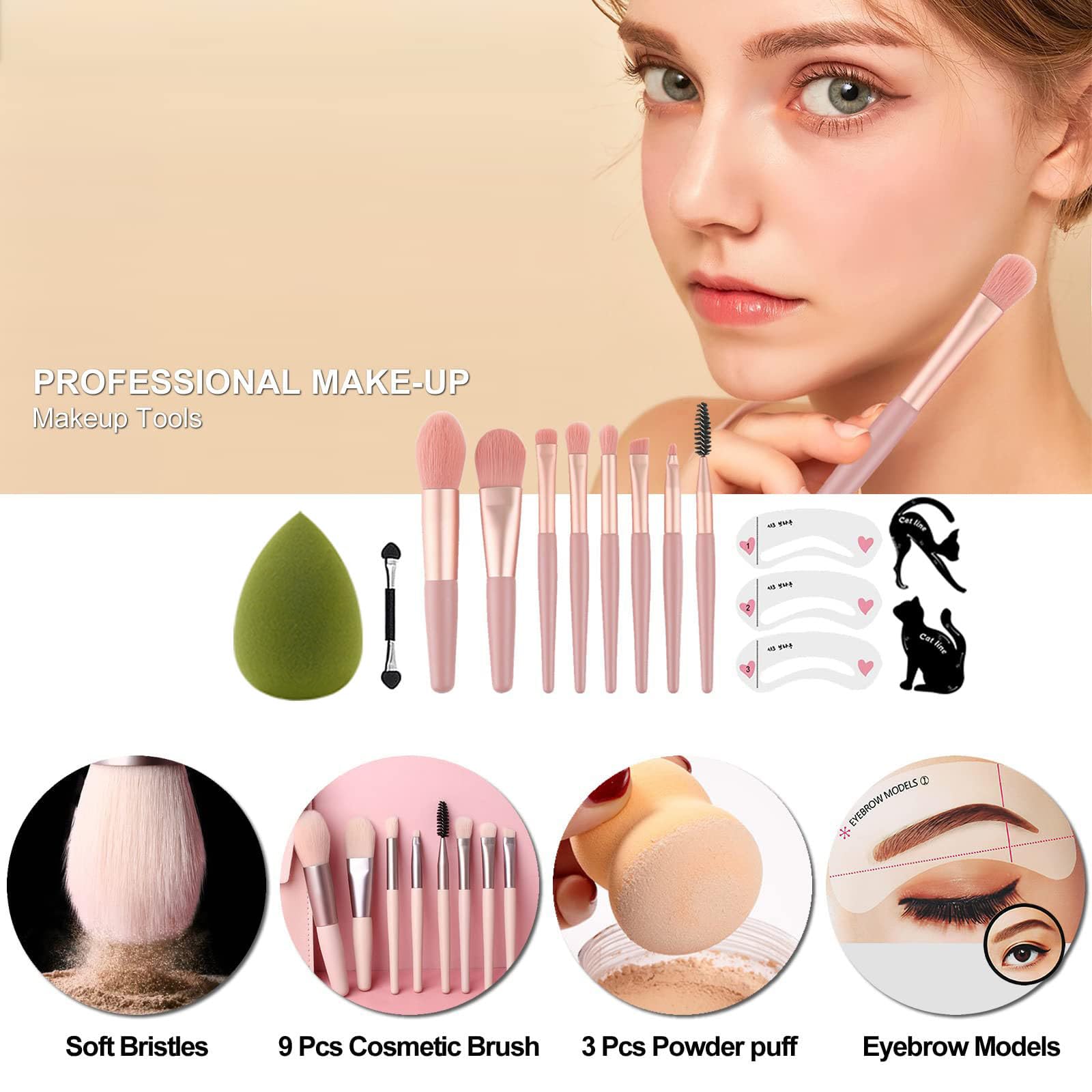 Miss Rose M All In One Makeup Kit brow pencil for precise natural arches.