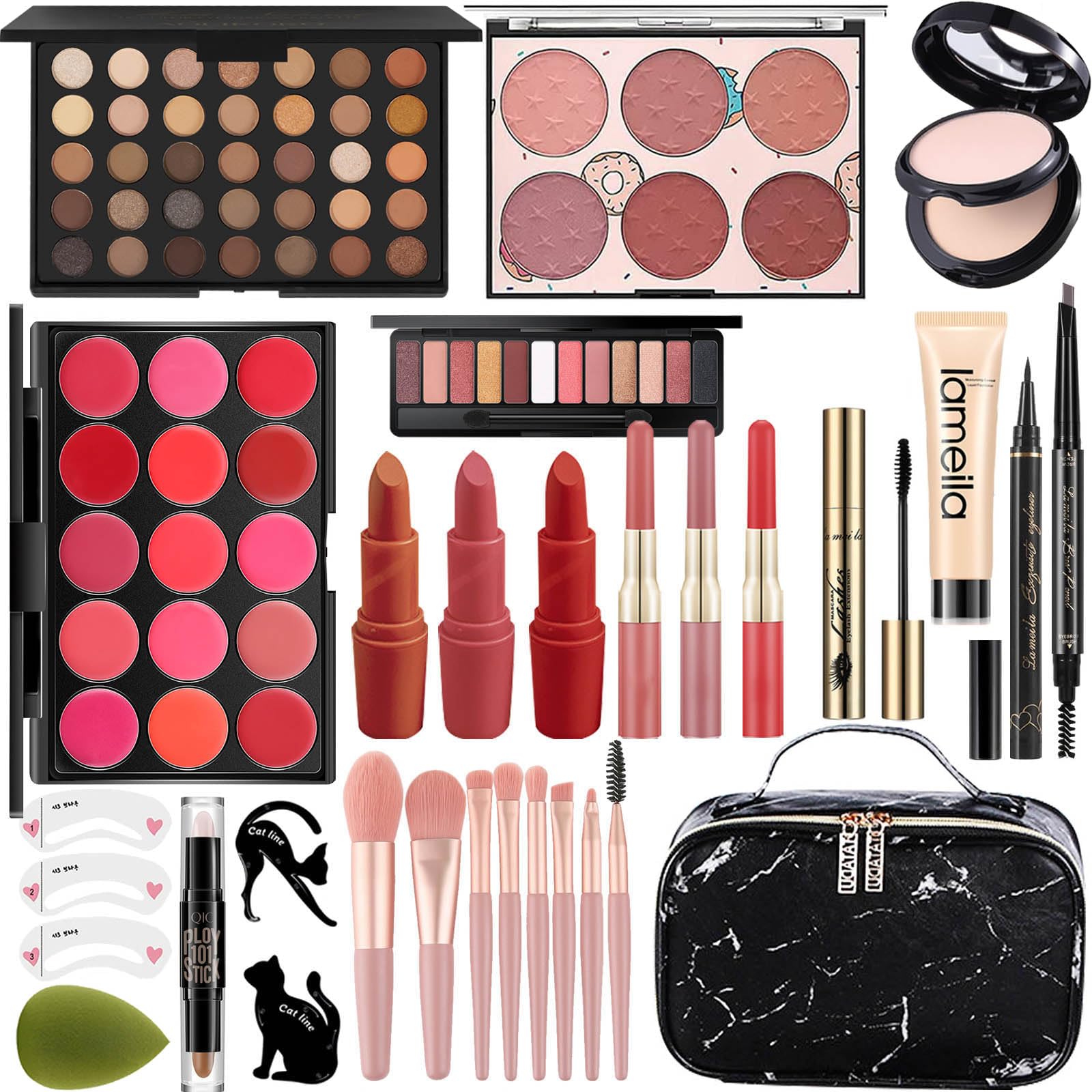 Miss Rose M All In One Makeup Kit full collection showcases versatile cosmetics for everyday looks.