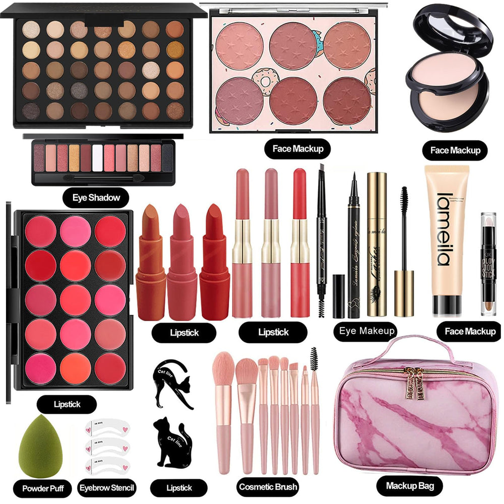 Miss Rose M All In One Makeup Kit lip-gloss highlights glossy lips and subtle shine