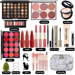 Miss Rose M makeup kit opened palette display, quick everyday looks.