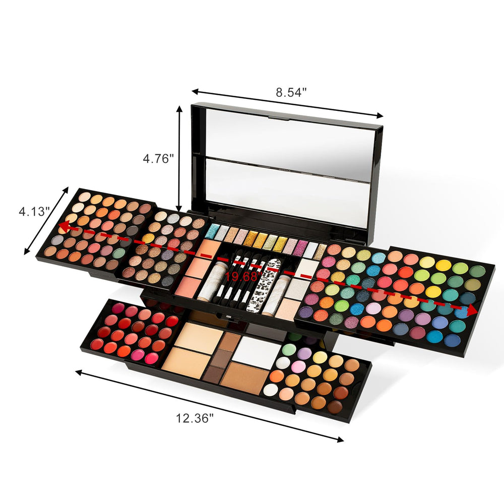 Miss Rose M187 Colors travel case highlights portable design with built-in mirror for on-the-go touchups.