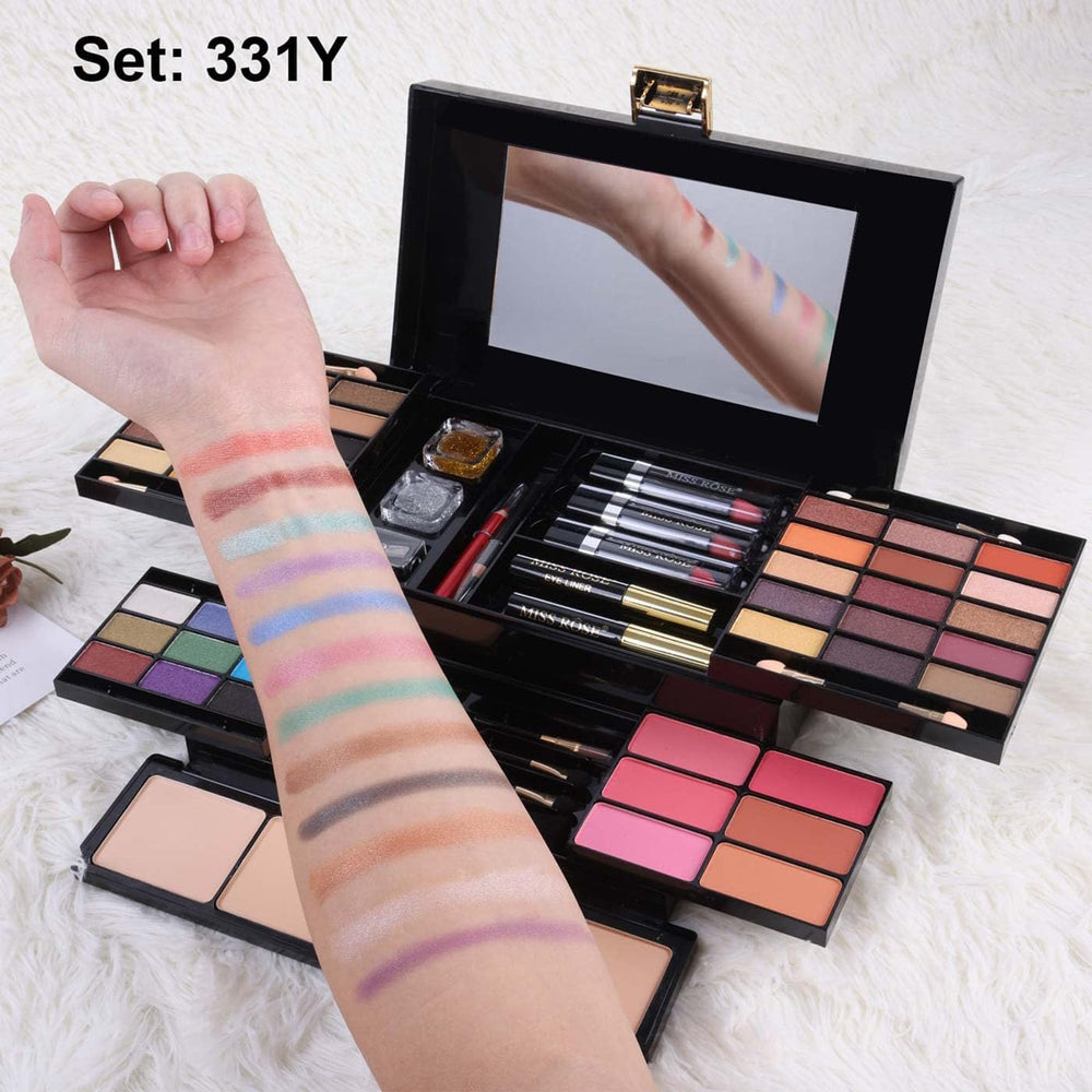 Miss Rose M58 built-in mirror and brushes enable quick on-the-go touchups