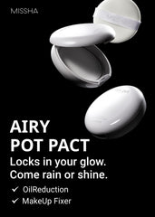 MISSHA Airy Pot powder compact open reveals slim compact ideal for on-the-go touch-ups