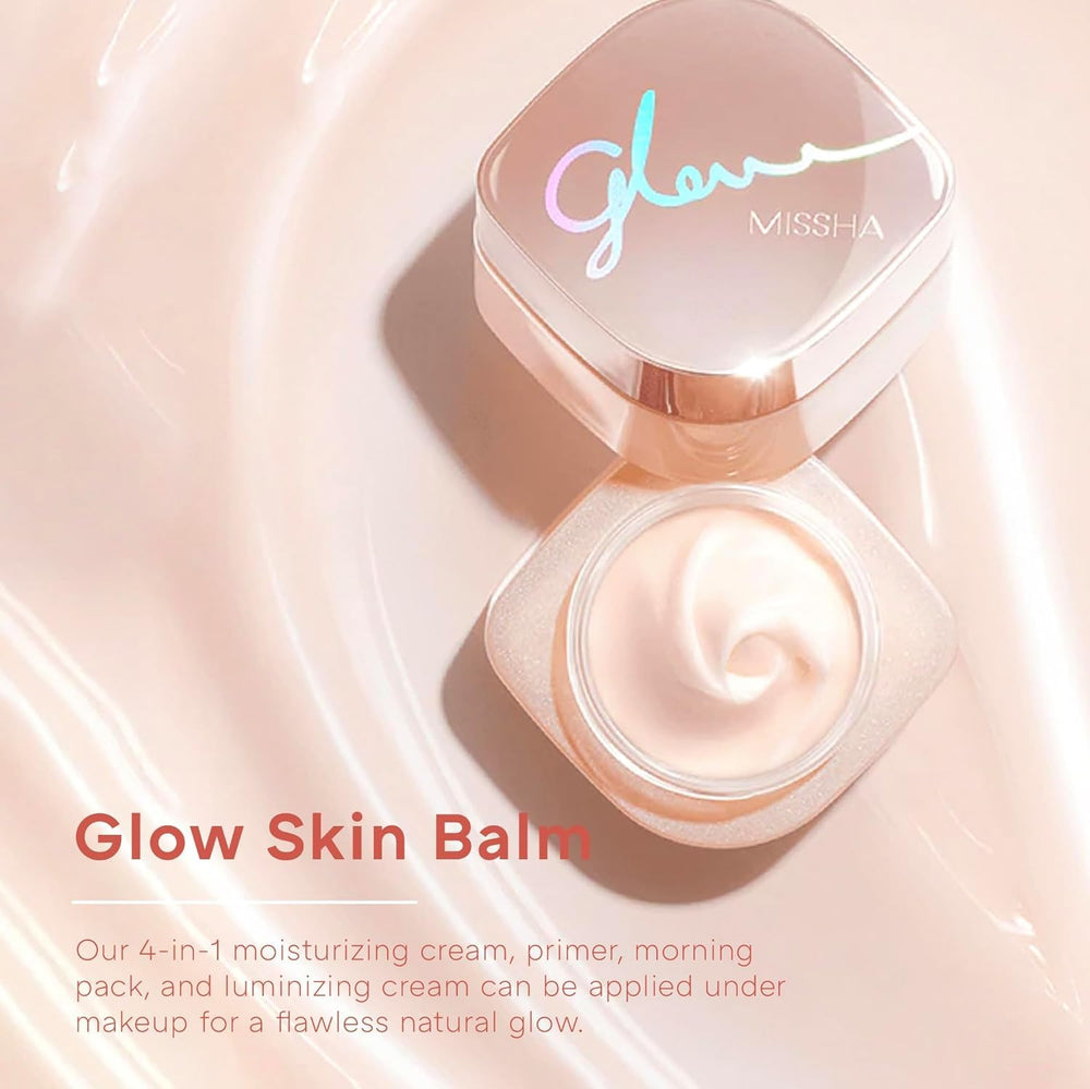 MISSHA Glow Skin Balm shows a dewy-glow finish on skin