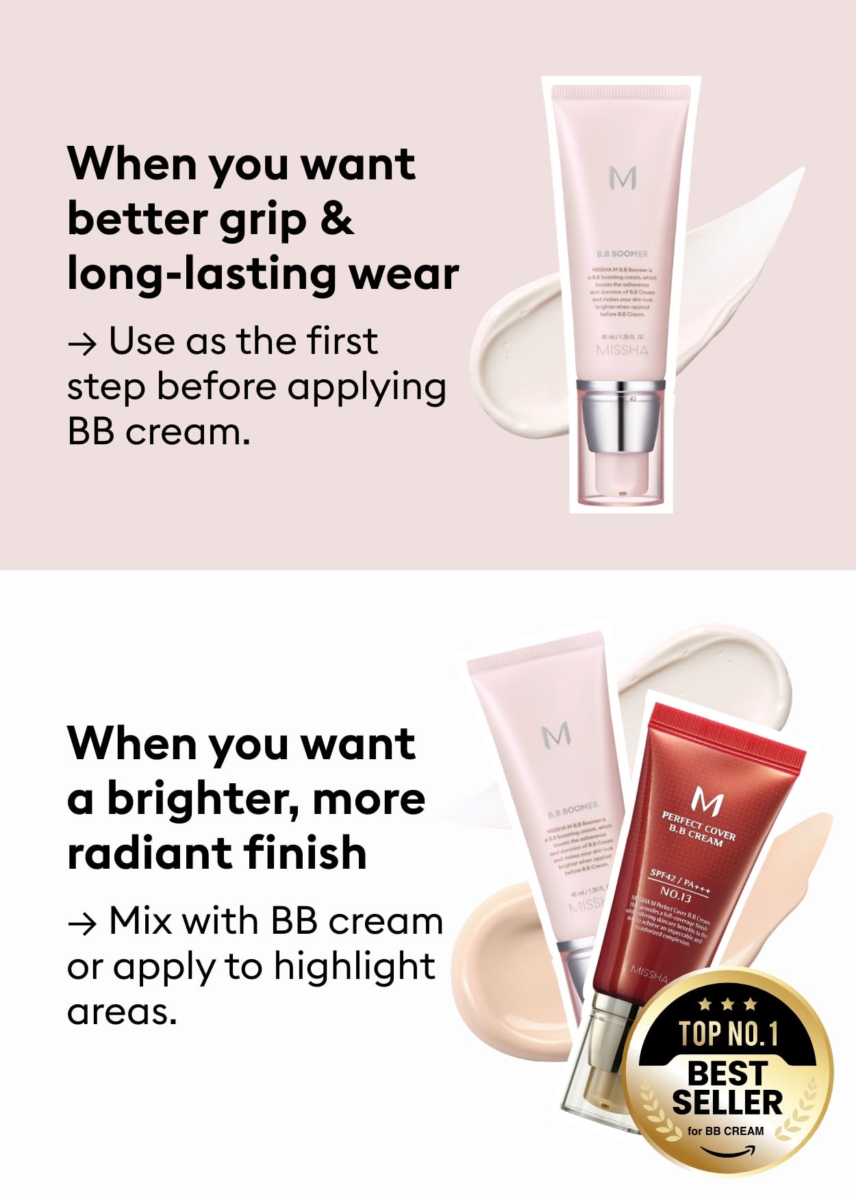 Missha M BB Boomer Primer wrinkle care with adenosine smooths fine lines