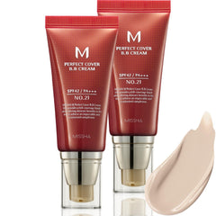 MISSHA M Perfect Cover BB Cream dual-pack tube offers natural buildable coverage for daily wear