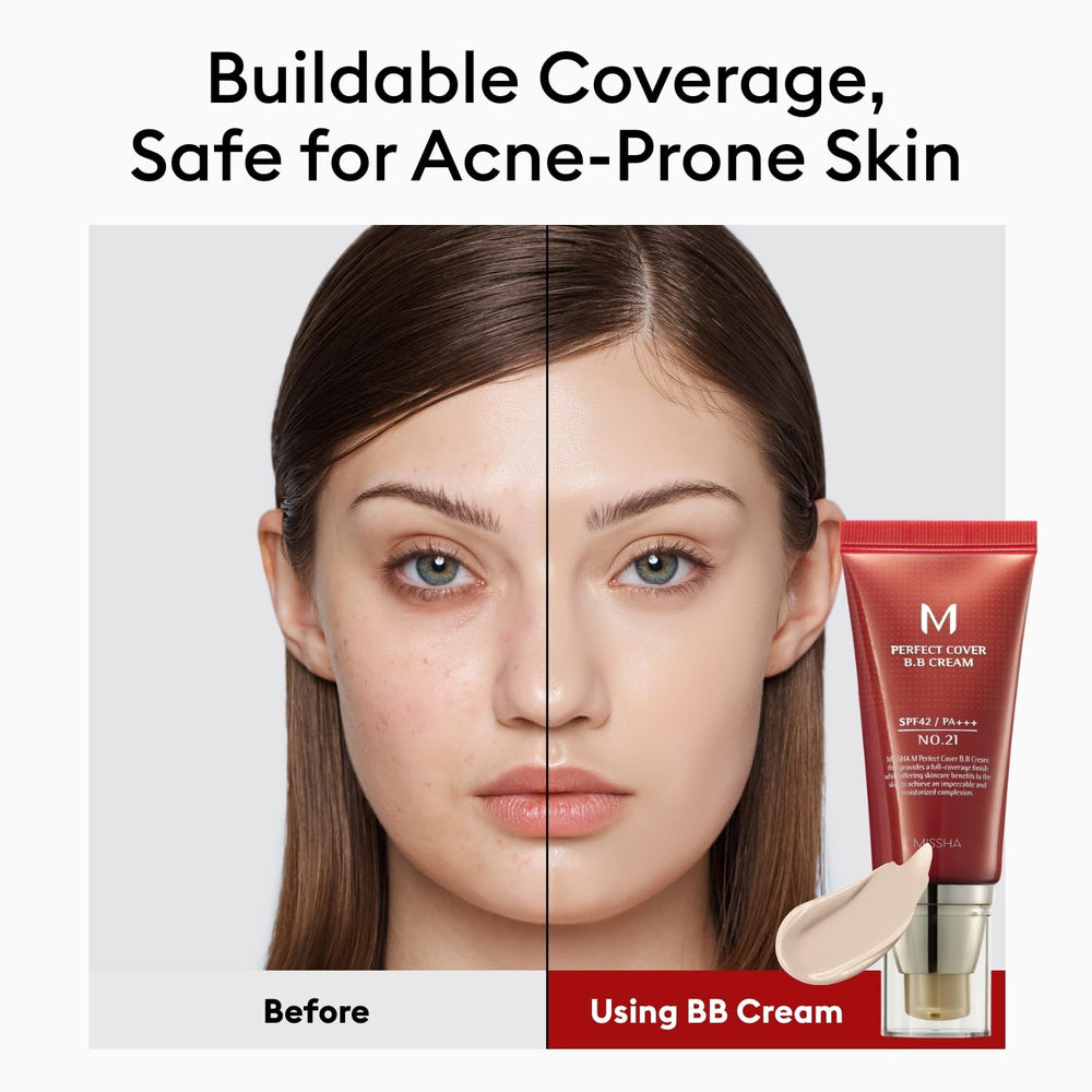 MISSHA M Perfect Cover BB Cream No.21 SPF 42 protection on skin