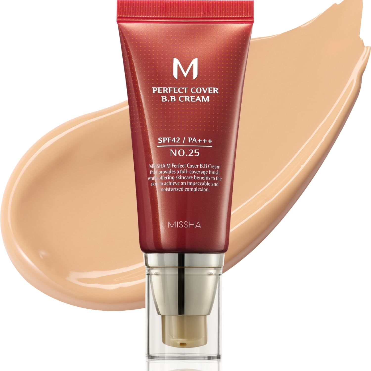 MISSHA M Perfect Cover BB Cream No.25 jar front with warm beige tone for natural coverage.