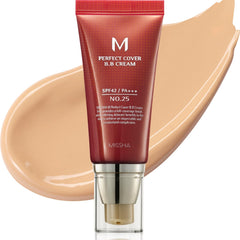 MISSHA M Perfect Cover BB Cream No.25 jar front with warm beige tone for natural coverage.