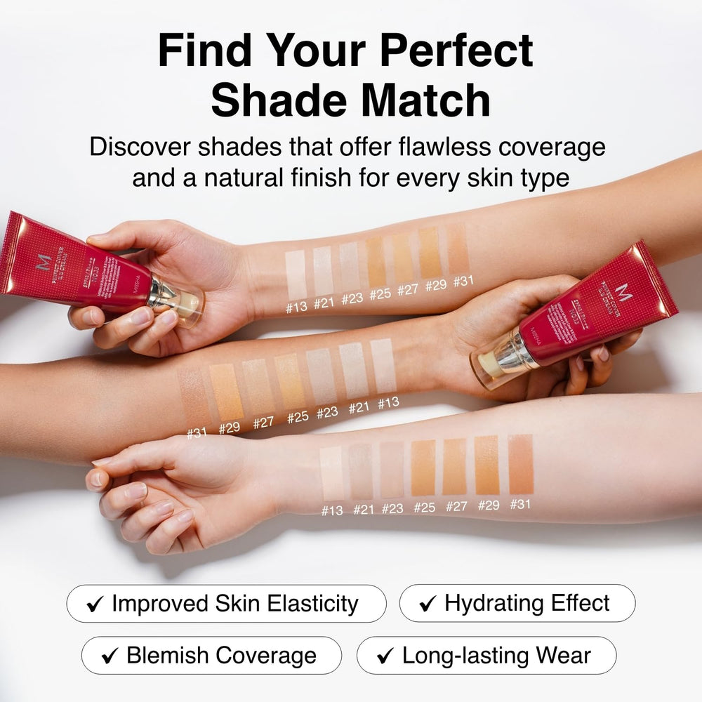 MISSHA No27 brushed-on-face demonstrates smooth, dewy finish.