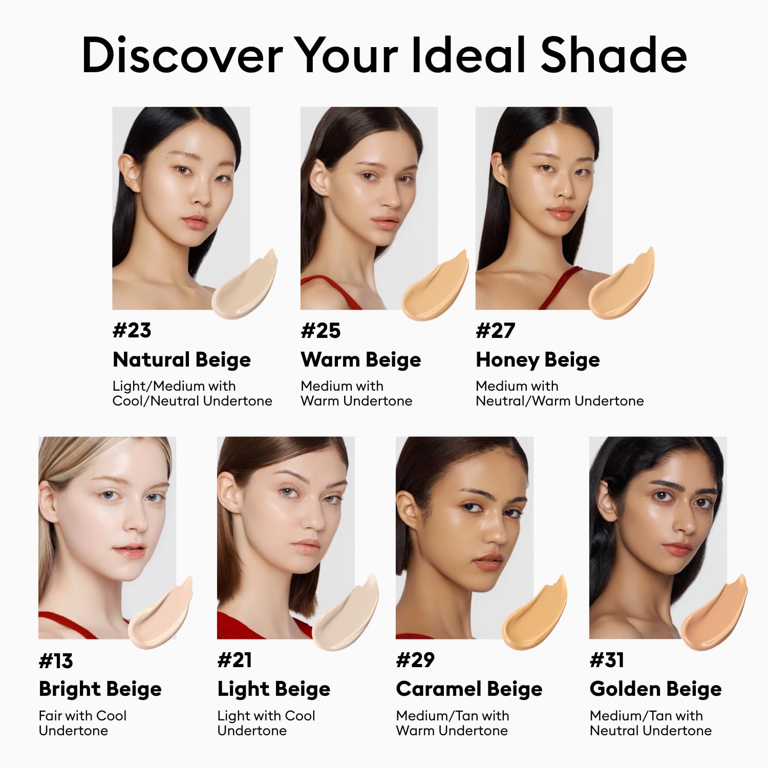 MISSHA No27 tone comparison image shows warm-neutral undertones on skin.