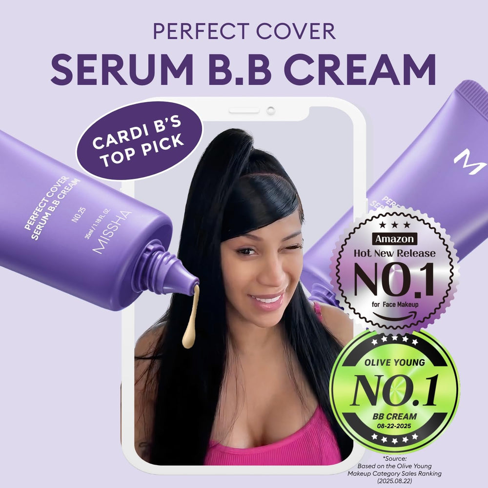MISSHA M Perfect Cover Serum BB Cream No.41 swirls on skin for buildable coverage