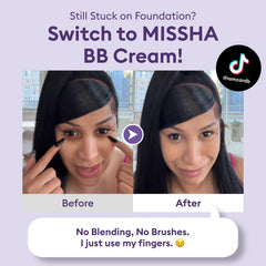 MISSHA M Perfect Cover Serum BB Cream No.41 texture closeup shows smooth luminous finish