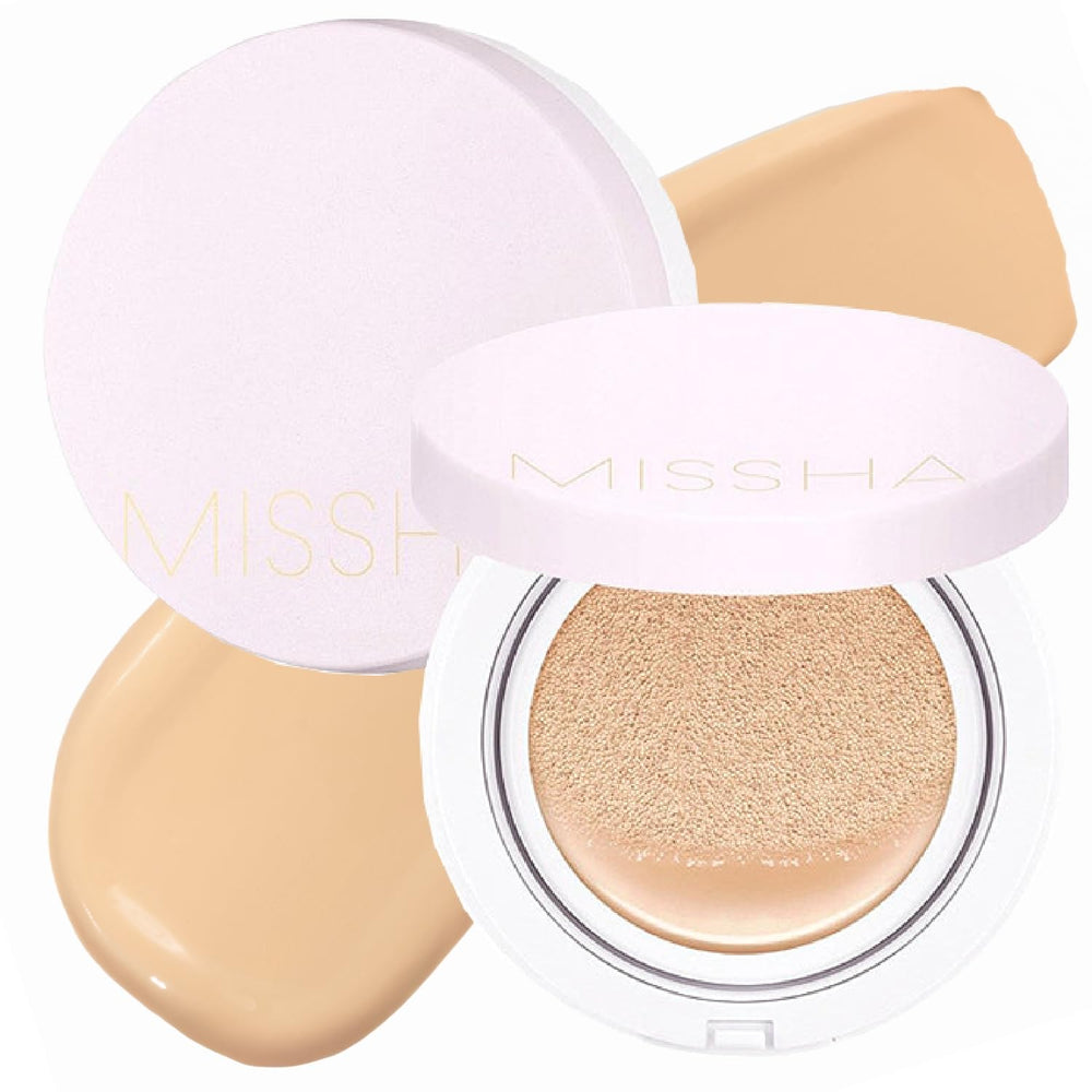 MISSHA Magic Cushion No.23 compact opens for quick, radiant coverage on-the-go.