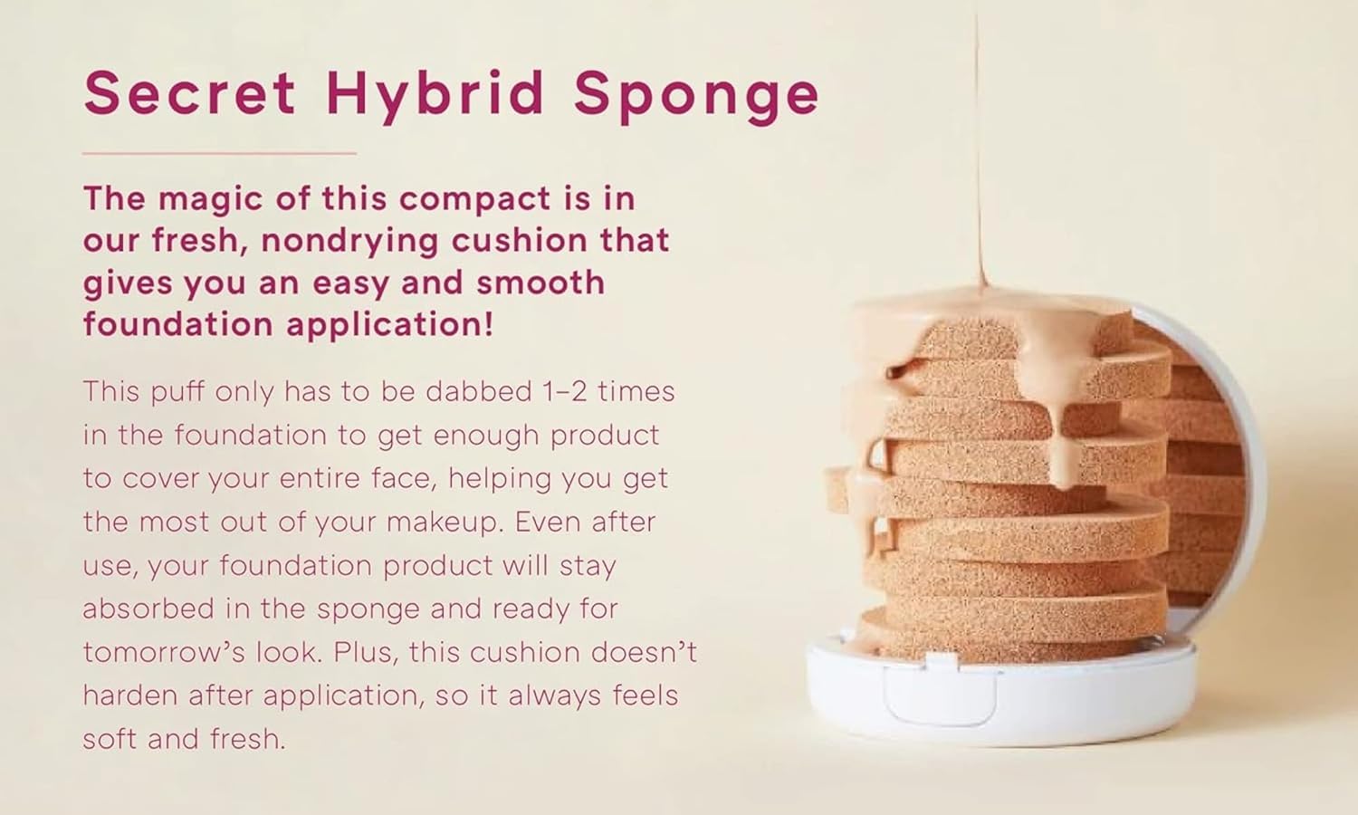 MISSHA cushion in use demonstrates on-the-go touch-ups for fresh skin.