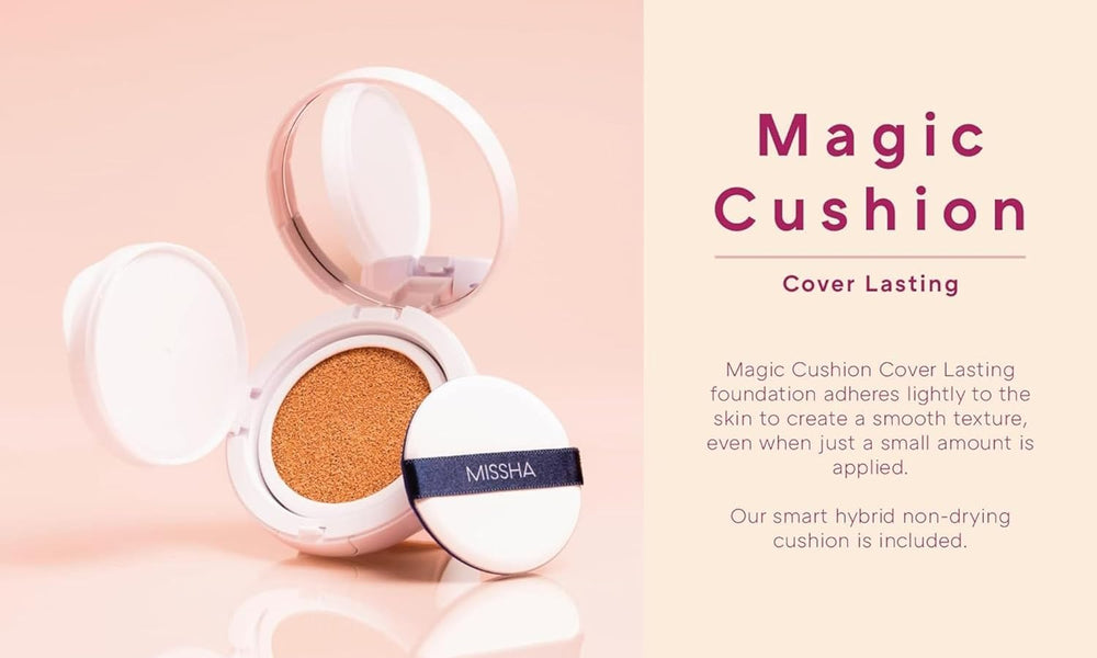 MISSHA Magic Cushion sponge applies foundation smoothly for effortless blending and a natural finish.