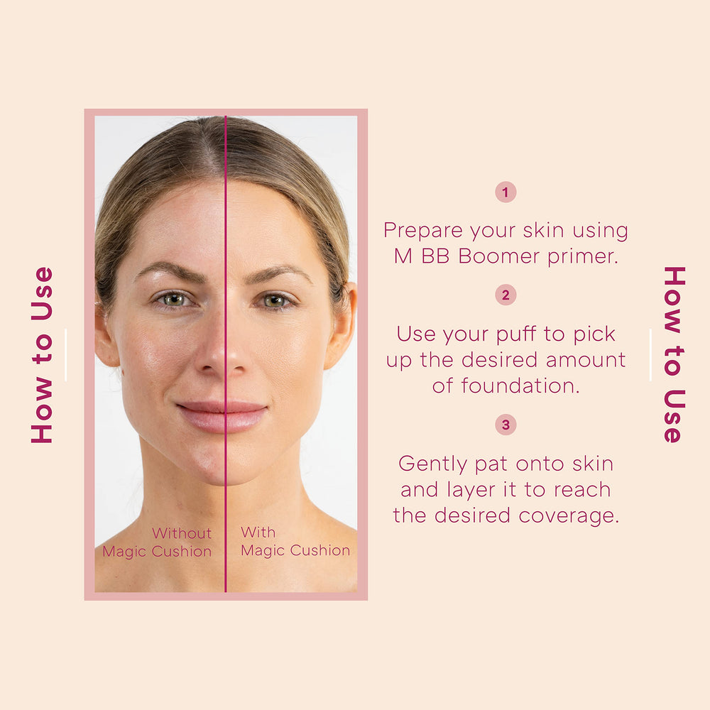 MISSHA Magic Cushion sponge hybrid applicator in action for smooth touch-ups.