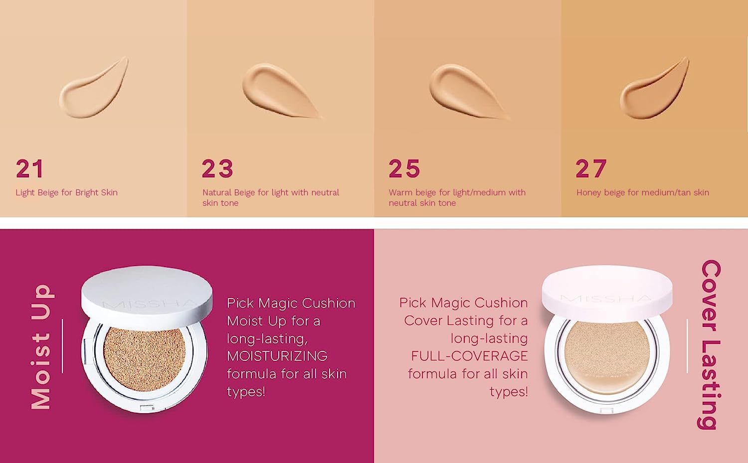 MISSHA Magic Cushion soothes with witch hazel for balanced skin tone
