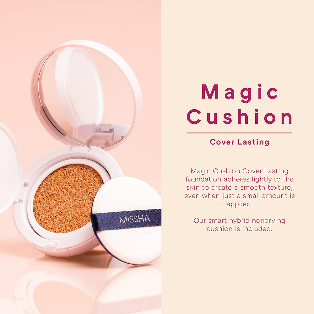 MISSHA Magic Cushion spongy hybrid applies smoothly for quick touch ups on the go.