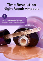 MISSHA Night Repair 5X Cream being applied with silky texture for smoothing.