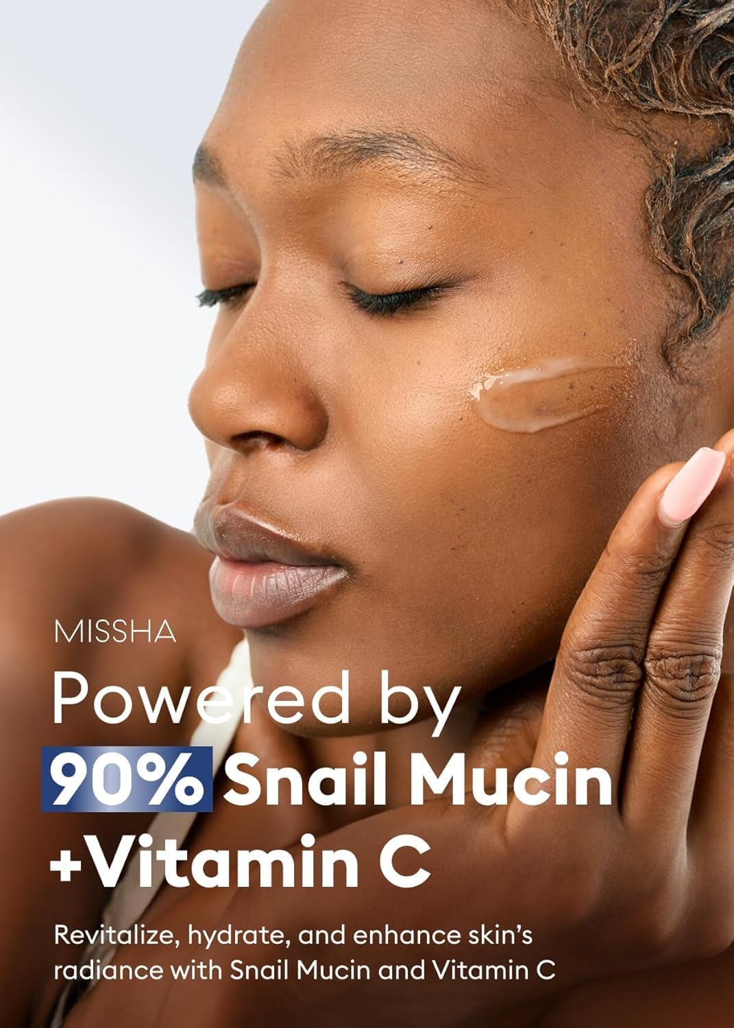 MISSHA snail mucin Vita Complex formula in action during application to improve texture.