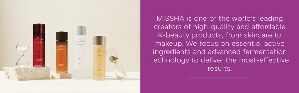 MISSHA Time Revolution First Essence 5X moisturized skin closeup indicating potential firmer, refreshed look