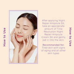MISSHA Time Revolution Night Repair Ampoule Cream night routine setup for renewal after cleansing.