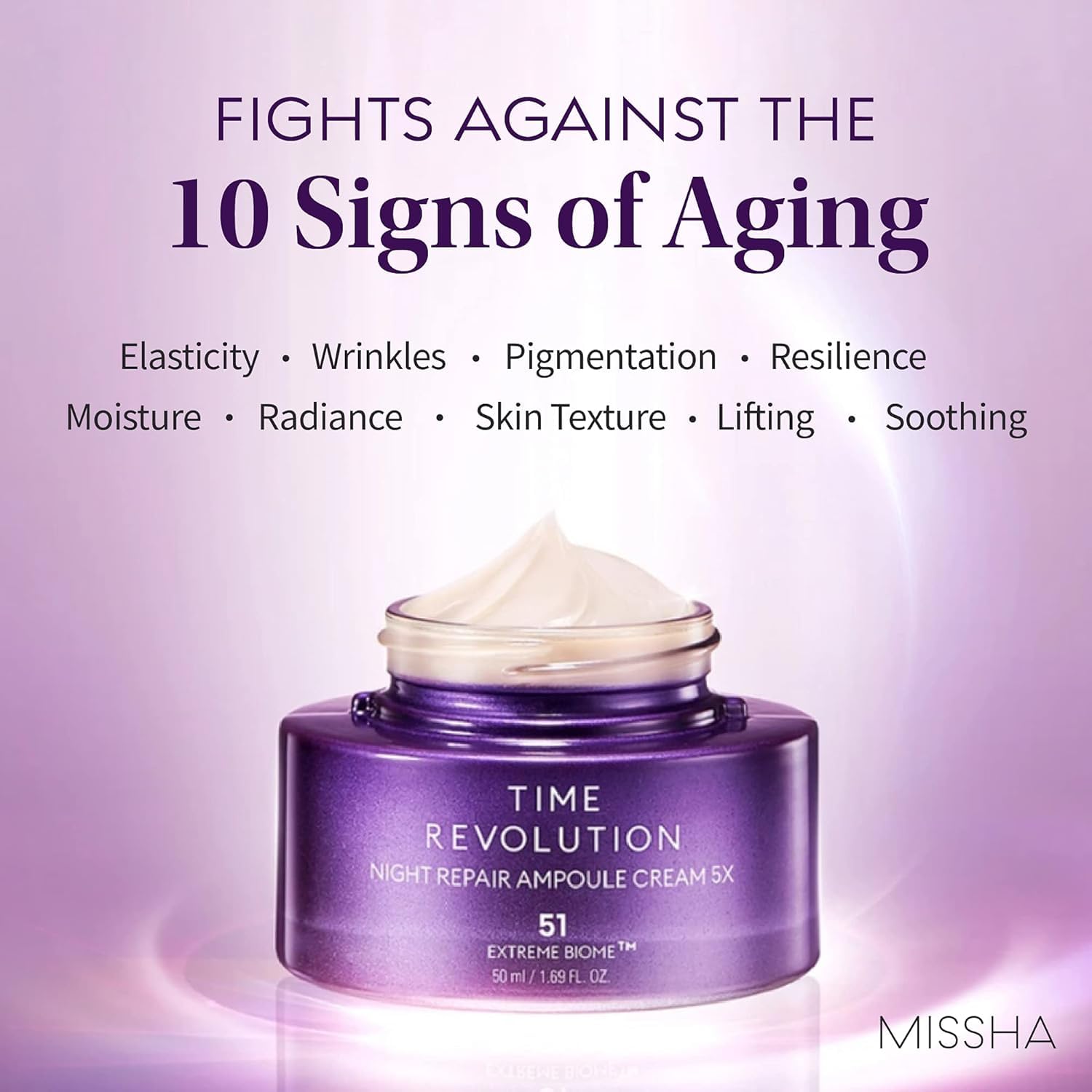 MISSHA Time Revolution Night Repair cream suggests soft, smoother skin by morning.