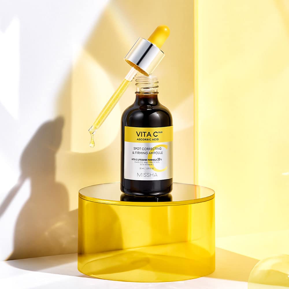 MISSHA Vita C Plus texture close-up on skin suggesting radiance