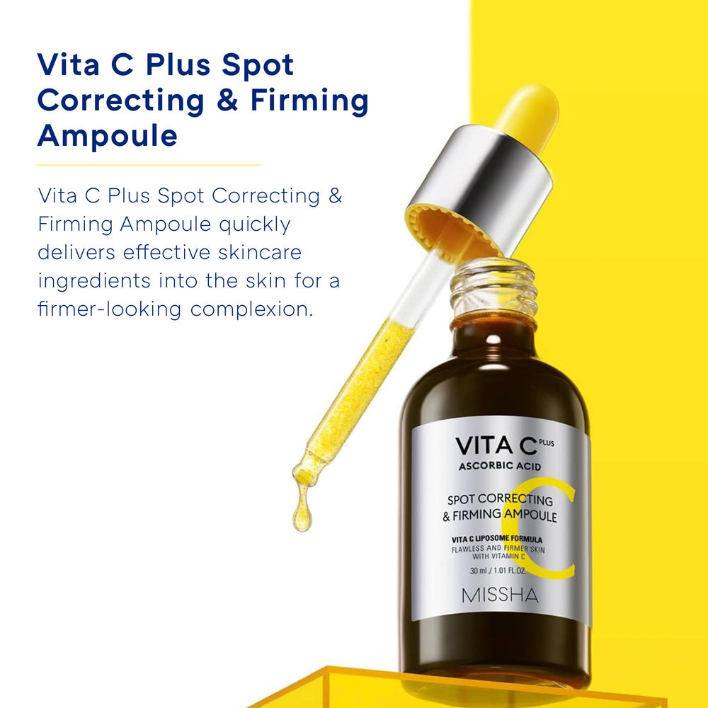 MISSHA Vita C Plus neck-application demonstrating firmness support