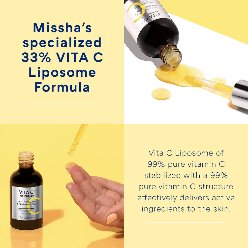 MISSHA Vita C Plus pump-and-mix process illustration