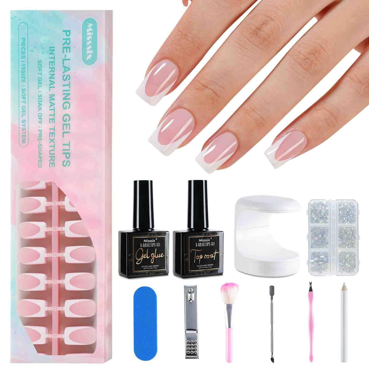 Misssix Deep French Tip kit cover showcases a complete at-home manicure starter for at-home nails.