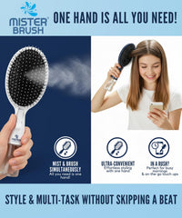Mister Brush no-tangle bristles glide through knots for smoother hair.