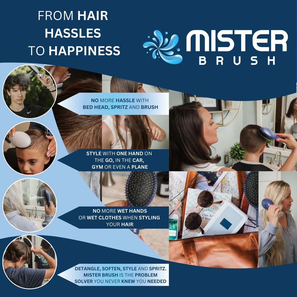 Mister Brush no-tangle bristles glide through knots with ease.
