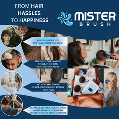 Mister Brush no-tangle bristles glide through knots with ease.