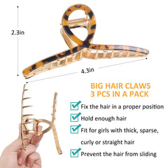 Mistofu hair clip 3pack alloy claw closeup highlighting sturdy prongs for versatile hairstyles