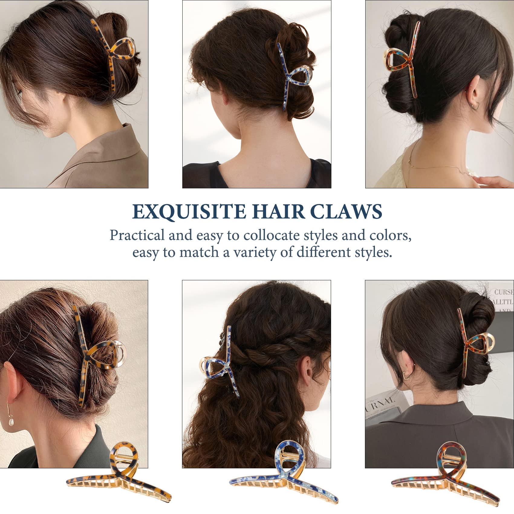 Mistofu hair clip large gold clip sideview showing durable metal design for long-lasting hold