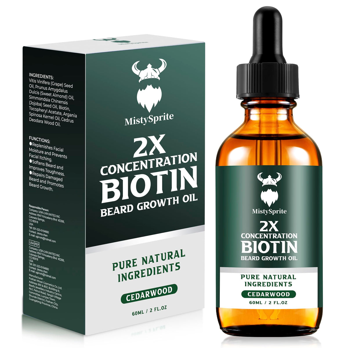 MistySprite beard oil bottle pouring for beard hydration
