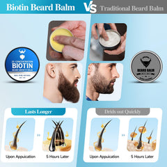 MistySprite Biotin Beard Balm being applied to beard for conditioning and styling