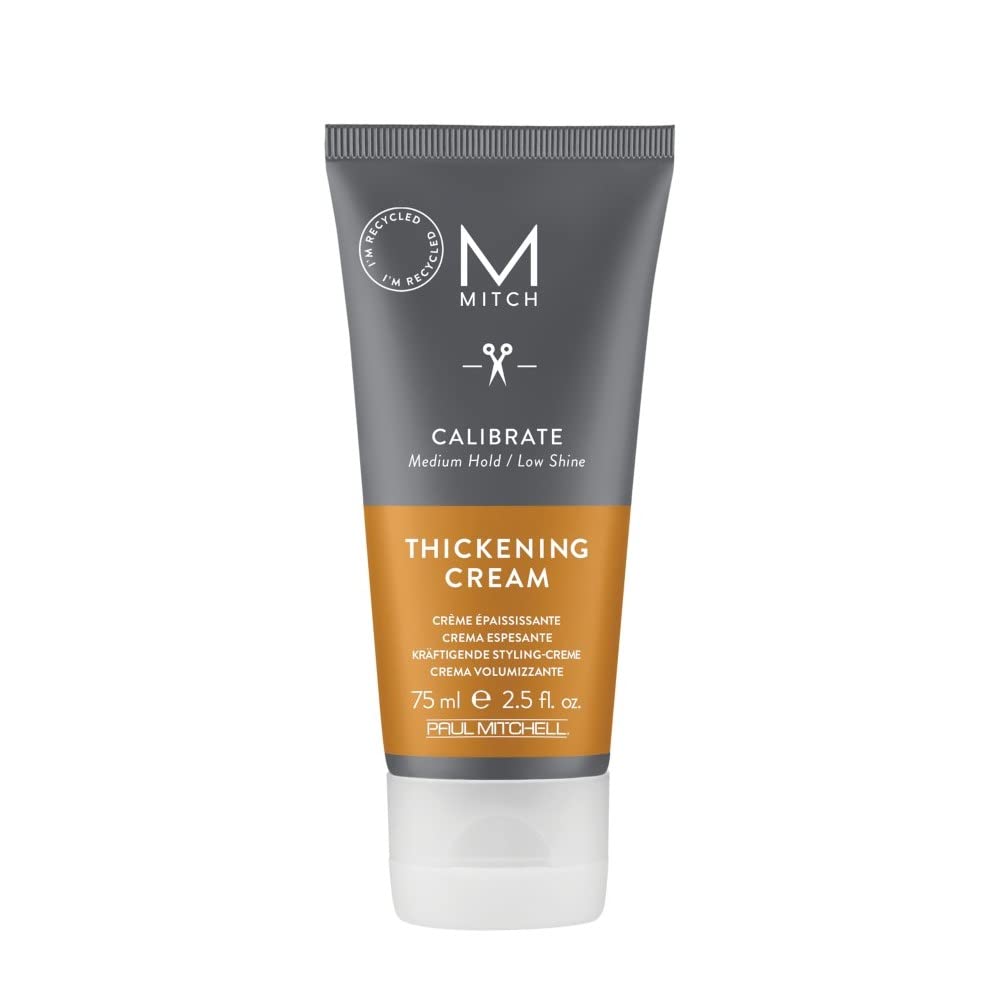 MITCH Calibrate Thickening Cream jar close-up showing lightweight volume for all hair types