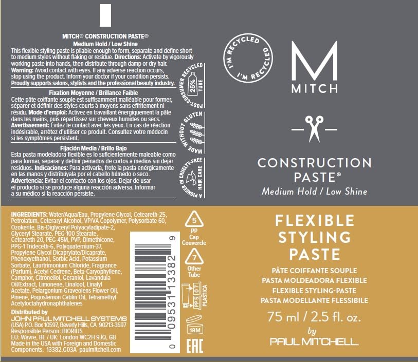 MITCH Construction Paste on short to medium hair providing versatile styling