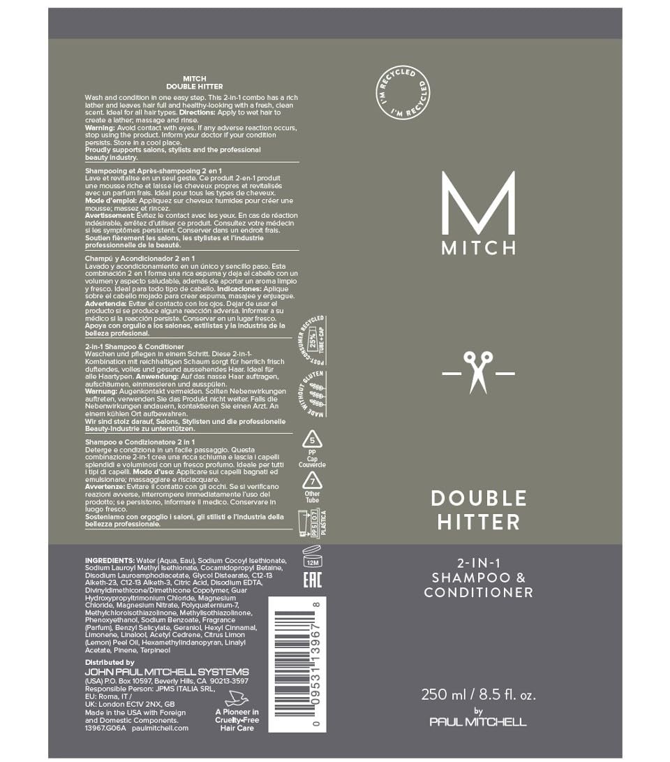 MITCH Double Hitter fragrance of citrus mint enhances refreshing rinse