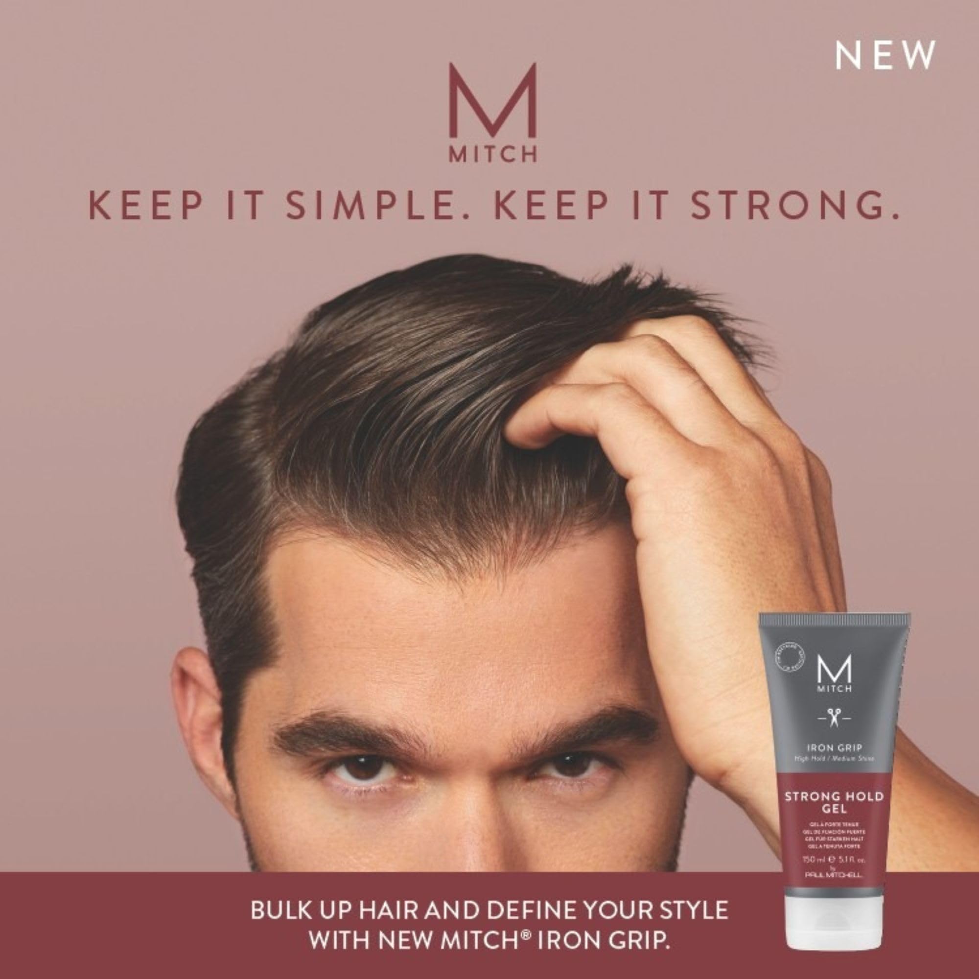 MITCH Iron Grip Energizing Citrus Agave scent enhances grooming rituals.