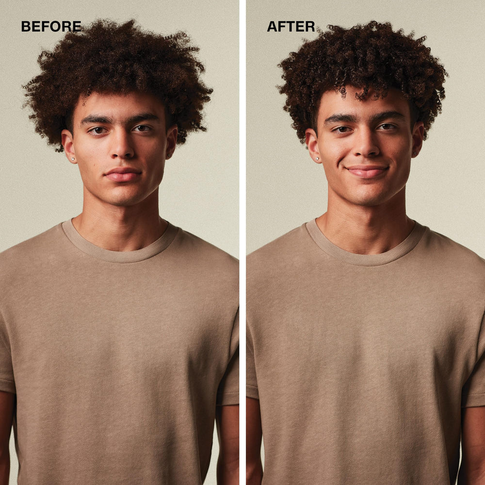 Close-up of hair with MITCH Pomade offering natural shine and texture without flakes.