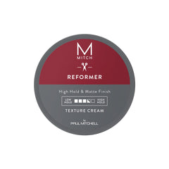 MITCH Reformer texture cream jar showing thickening formula for fuller hair
