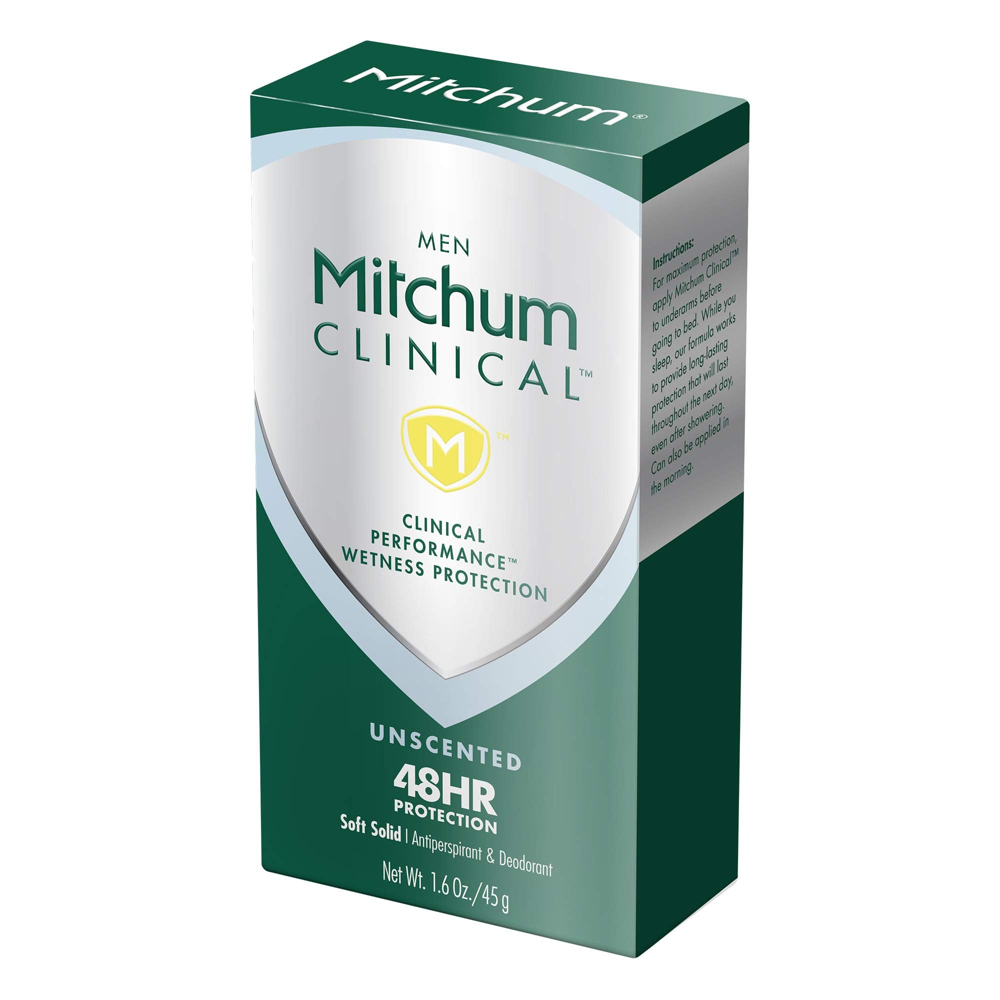 Mitchum 48-hour protection claim in packaging image communicates extended wetness control