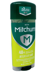 Mitchum Mountain Air deodorant gel texture for quick-drying application.